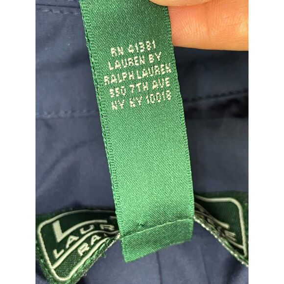 Lauren Ralph Lauren M Blue Jacket Poly Zip-Up Safari Military Utility Workwear - Picture 6 of 13